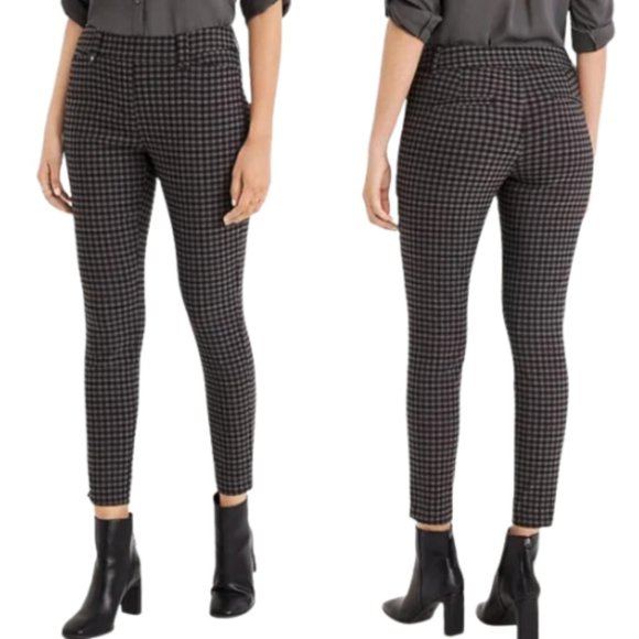 Lark + Gray Stretch Ponte Pants Windowpane Print Black/Gray SZ Medium NEW - Picture 1 of 15